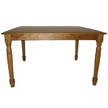 Solid Wood Square Table with Turned Legs